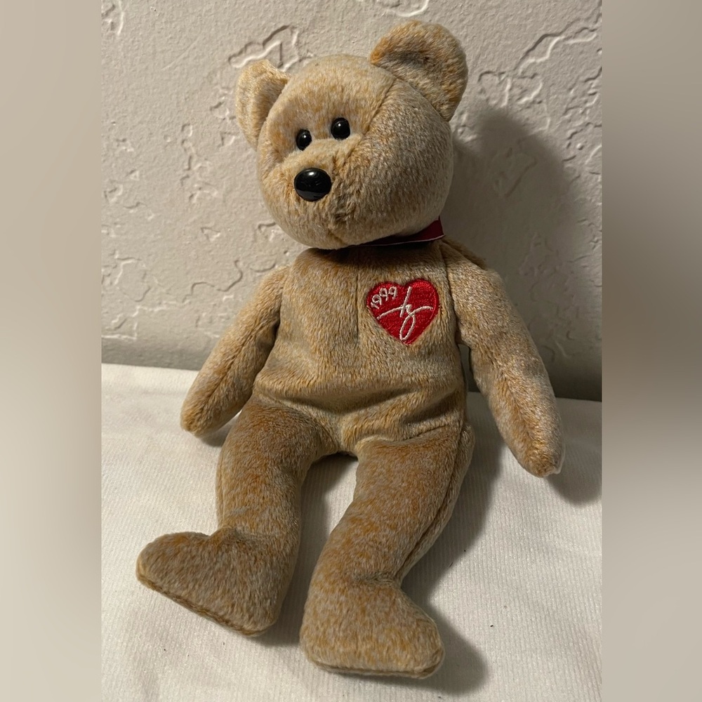 Ty 1999 Ty Beanie Baby Signature Bear,‎ PE Pellets, Retired Edition Small
